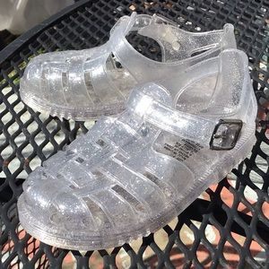 Jellies! Girls clear with glitter sparkles.